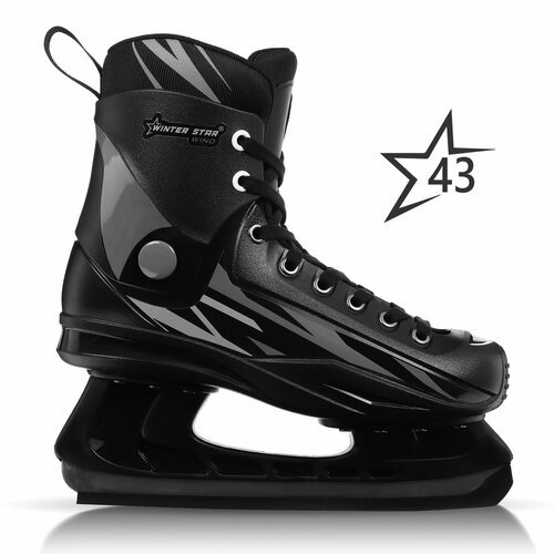 Коньки хоккейные прокатные Winter Star, размер 43, цвет черный