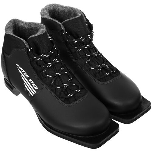 Ботинки лыжные Winter Star classic, цвет чёрный, лого серый, 75, размер 33
