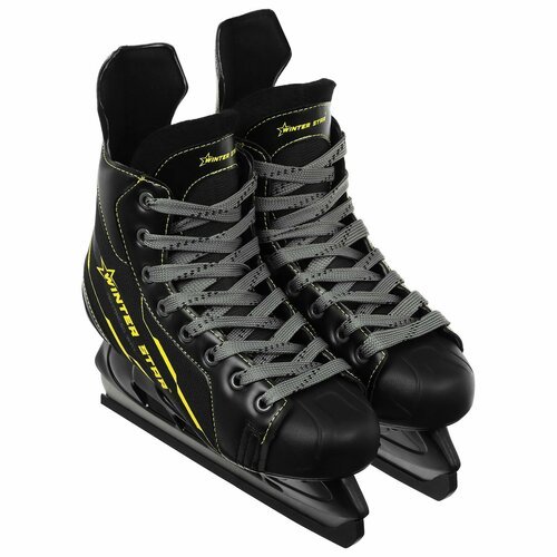 Коньки хоккейные Winter Star Advanced Way, размер 40, цвет черный, желтый