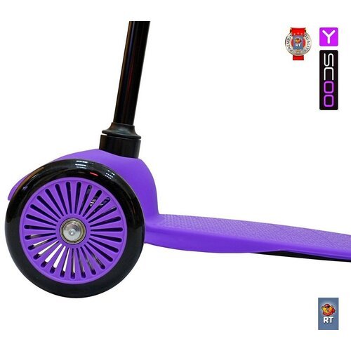 Самокат Y-SCOO mini A-5 Simple цв. purple с цветными колесами
