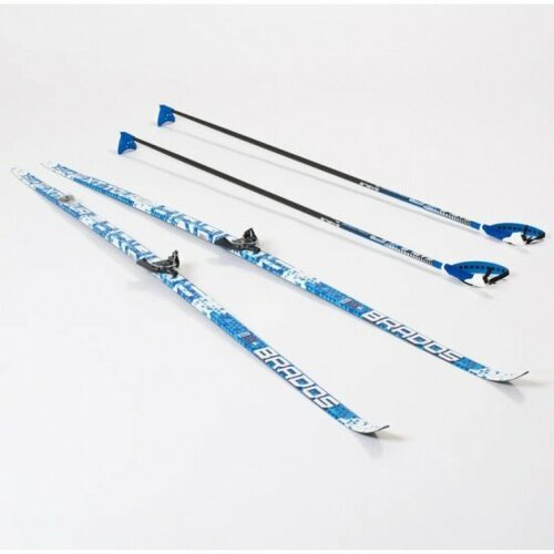 Лыжный комплект Stc с креплениями 75 мм с палками 190 WAX Brados XT TOUR Blue