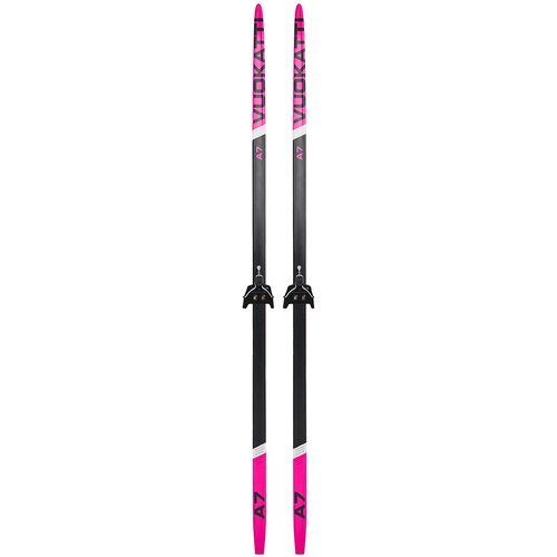 Беговые лыжи VUOKATTI 160 см с креплением 75 мм Step цвет Black/Magenta