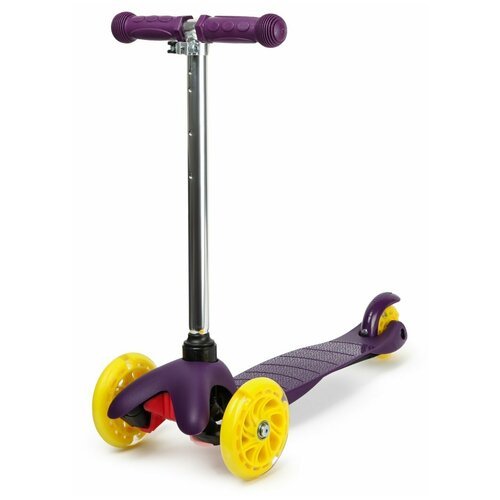 Самокат детский 3-х колесный фиолетовый Scooter, колеса светятся