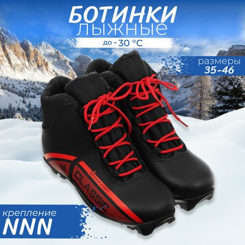 Ботинки лыжные Winter Star classic, NNN, р. 41, цвет чёрный, лого красный